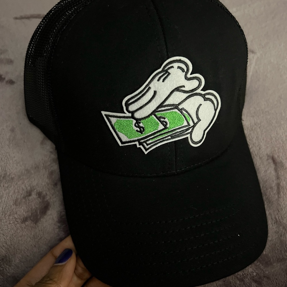 Unisex black trucker money hat- new never worn